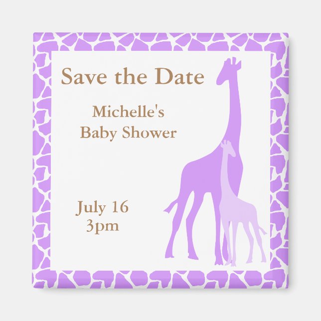 Mama und Baby Giraffe Speichern Sie die Datumsmagn Magnet (Vorne)