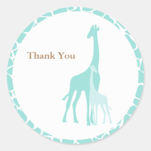 Mama- und Baby-Giraffen-Aufkleber Runder Aufkleber