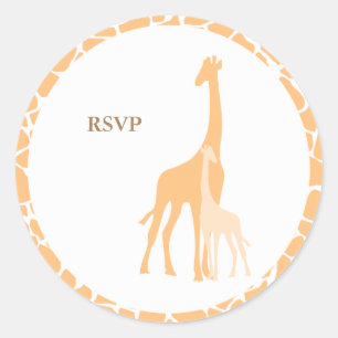 Mama- und Baby-Giraffen-Aufkleber Runder Aufkleber