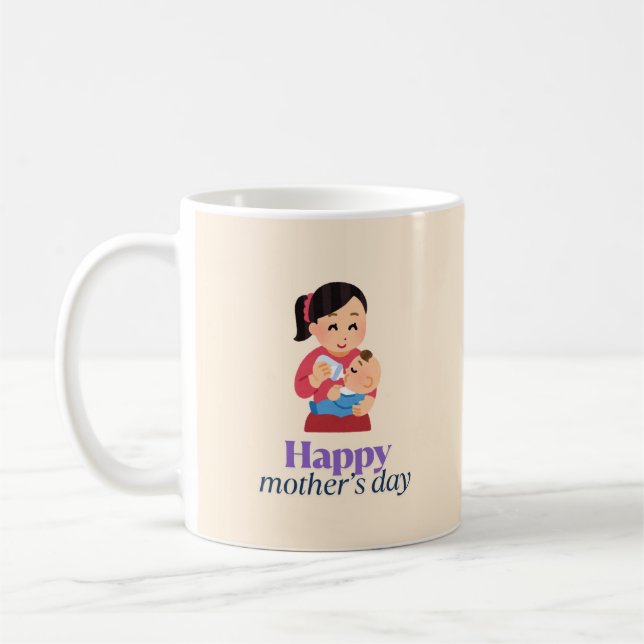 Mama und Baby, glücklicher Muttertag Kaffeetasse (Links)