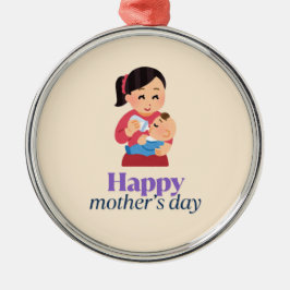 Mama und Baby, glücklicher Muttertag Ornament Aus Metall