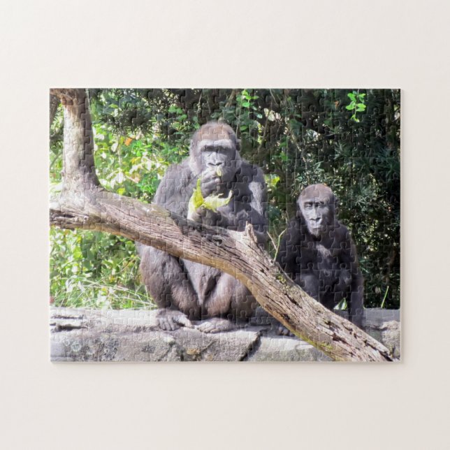 Mama und Baby Gorilla Puzzle (Horizontal)