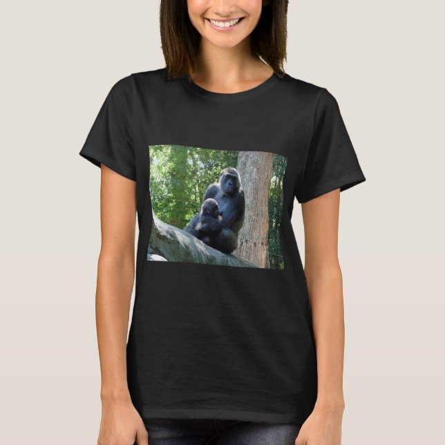 Mama und Baby Gorilla T - Shirt (Vorderseite)
