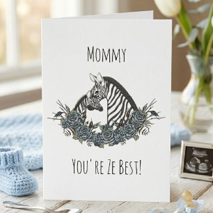 Mama und Baby-Junge Zebra Frohen Muttertag Karte