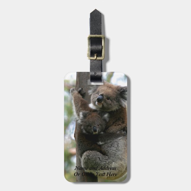 Mama und Baby Koala Gepäckanhänger (Vorderseite vertikal)