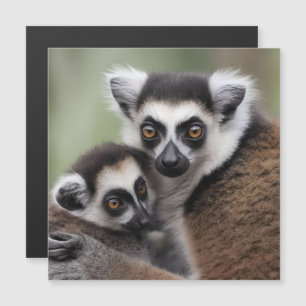 Mama und Baby Lemur mit einer Kuppel, Magnetkarte