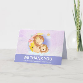 Mama und Baby Lion Lila Dankeschön Karte