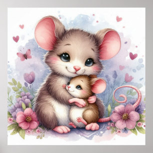 Mama und Baby Maus Poster