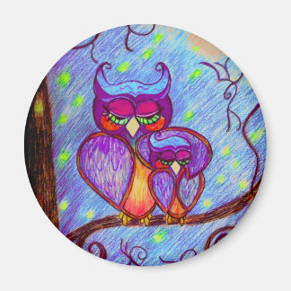Mama und Baby Owl Magnet von Carol Zeock