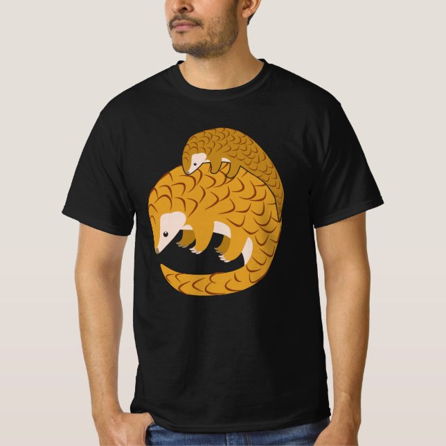 Mama und Baby Pangolin T-Shirt (Vorderseite)