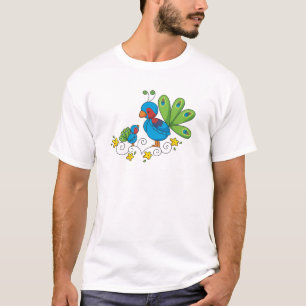 Mama-und Baby-Pfau T-Shirt