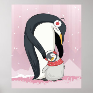 Mama und Baby Pinguin   Geschenke für Baby Poster