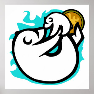 Mama und Baby-Polar-Bärenposter Poster