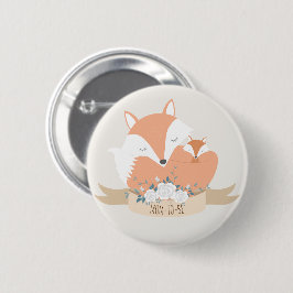 Mama und Baby Red Fox Babydusche Button