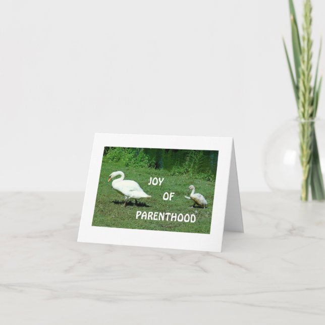 MAMA-UND BABY-SCHWAN-/BIRTH-GLÜCKWUNSCH KARTE (Vorderseite)