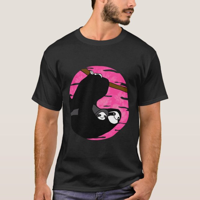 Mama und Baby Sloth T-Shirt (Vorderseite)