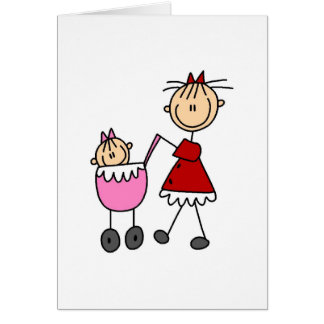 Mama-und Baby-Strichmännchen-Karte