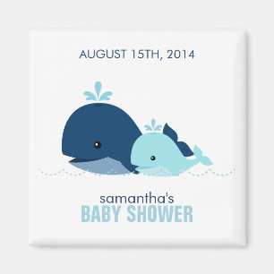 Mama und Baby Whale Baby Dusche {blau} Magnet