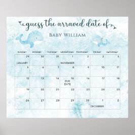 Mama und Baby Whale raten Sie den Terminkalender Poster