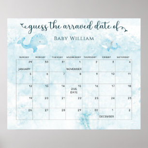 Mama und Baby Whale raten Sie den Terminkalender Poster