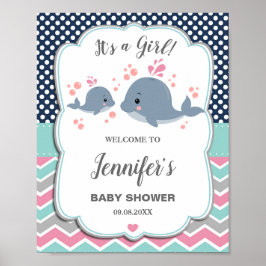 Mama und Baby Whales Babydusche Schönheitspflege Poster