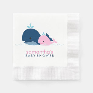 Mama und Baby Whales Girl Baby Dusche Serviette