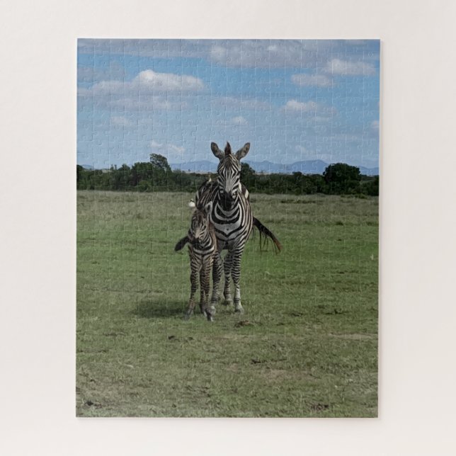 Mama und Baby Zebra Kenya Puzzle (Vertikal)