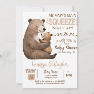 Mama und Babybär Baby-Shower-Einladung. Einladung