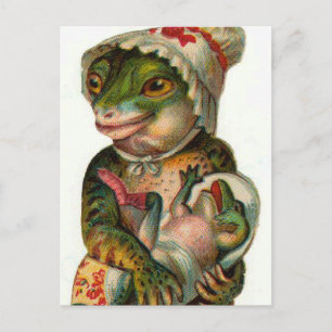 Mama und Babyfrosch Postkarte