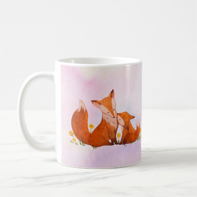 Mama und Babyfuchs Kaffeetasse (Links)