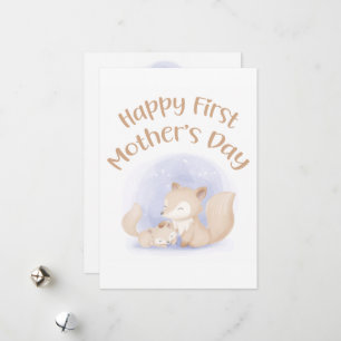 Mama und Babyfüchse - Happy First Mütter Day Card Feiertagskarte