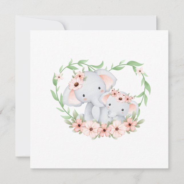 Mama- und Babykarte Einladung (Vorderseite)