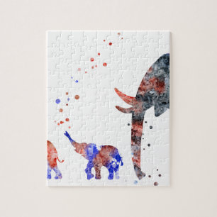 Mama und Babys Elefant, Elefantfamilie Puzzle