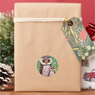 Mama und Babyschale Runder Aufkleber