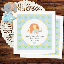 Mama und blaues Elefanten-Baby-Party-Serviette Serviette