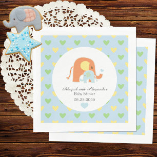 Mama und blaues Elefanten-Baby-Party-Serviette Serviette