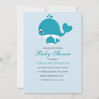Mama und Bub baby Whale Baby Dusche Einladung