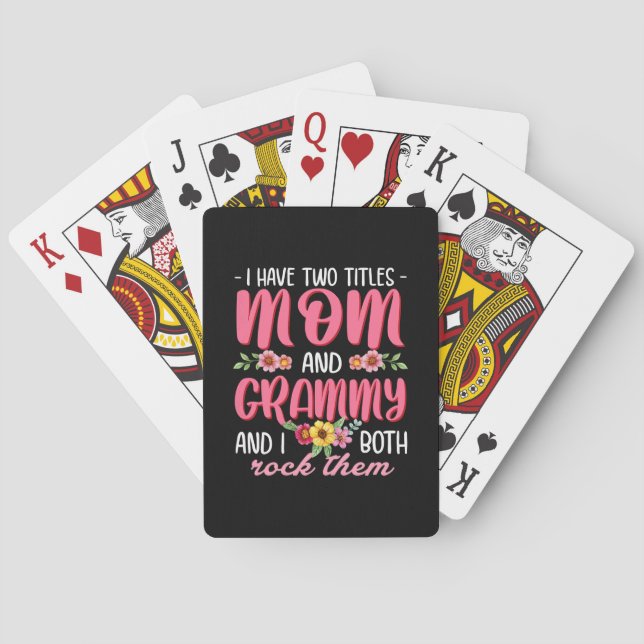 Mama und Grammy Geburtstag Spielkarten (Rückseite)