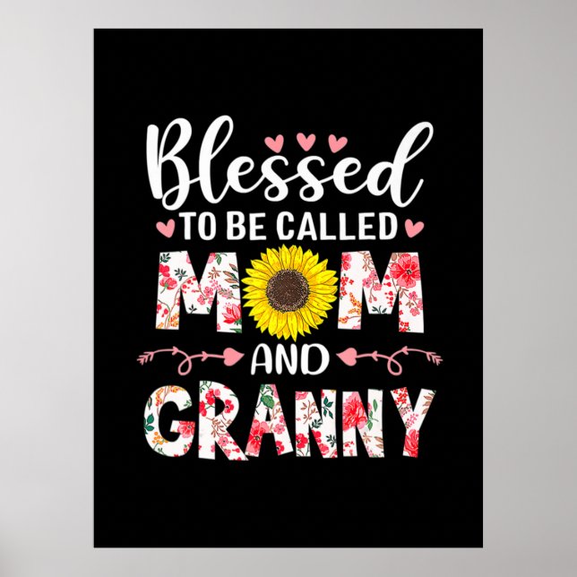 Mama und Granny Floral Geburtstag Poster (Vorne)
