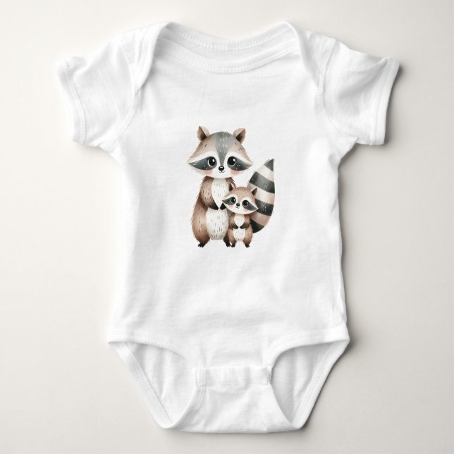 Mama und ich - Waschbär Baby Strampler (Vorderseite)