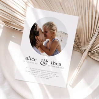 Mama und Kind - Foto Gemeinsamer Geburtstag Einladung