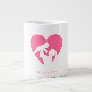 Mama und Kind mit Liebe Hintergrund Tasse