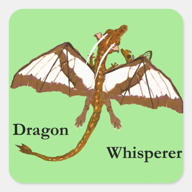 Mama- und Kinderdrachen Quadratischer Aufkleber (Vorderseite)