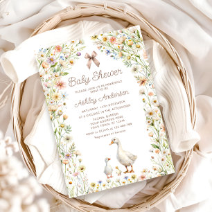 Mama und kleines Gössel Boho-Baby-Party Einladung