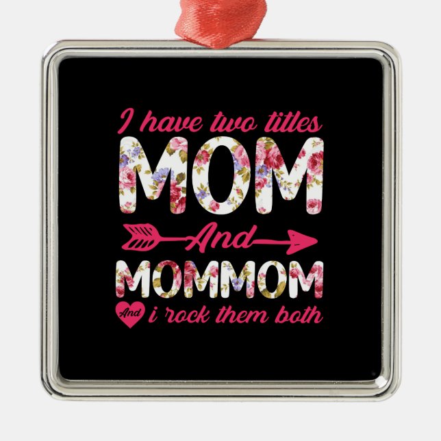 Mama und Mama ich rocken sie Ornament Aus Metall (Vorne)