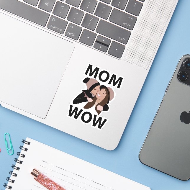 Mama und Mama von Kindern Aufkleber (Laptop mit iPhone)
