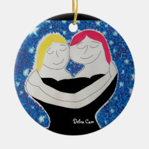 Mama und Me-Circle-Ornament Keramikornament