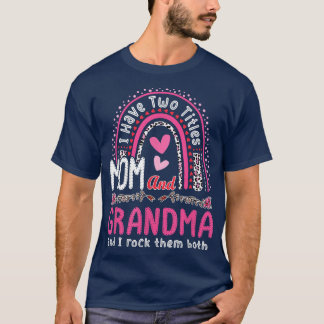 Mama und Oma I rocken sie beide Leopard Regenbogen T-Shirt