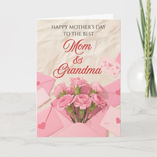 Mama und Oma Muttertagsblumen Karte (Vorderseite)