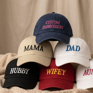 Mama und Papa Moderne Ehefrau und Ehemann Benutz Bestickte Baseballkappe